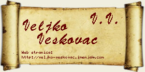 Veljko Veškovac vizit kartica